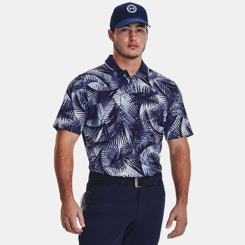 Men's  Under Armour  Iso-Chill Graphic Palm Polo Midnight Navy / Midnight Navy S